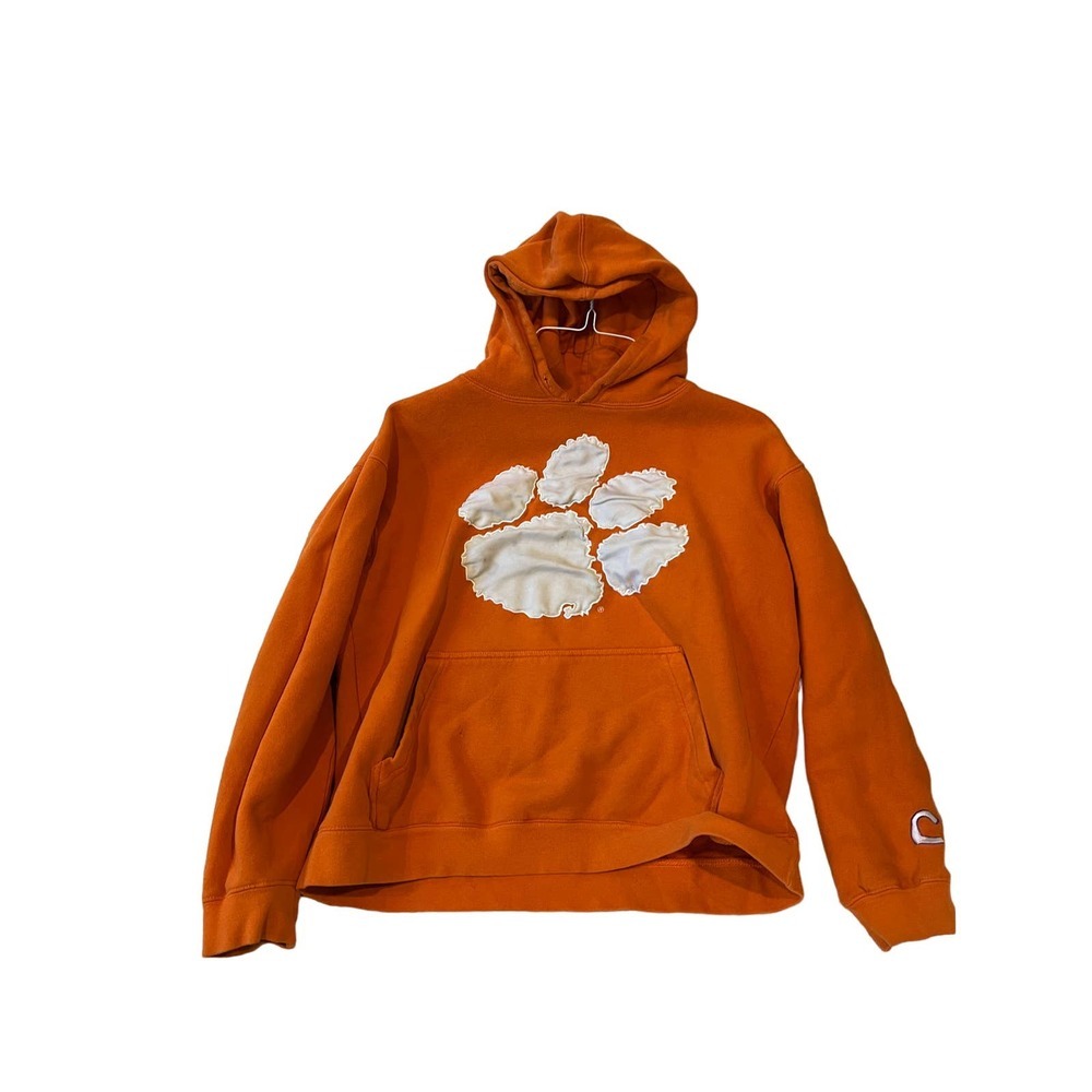 Clemson Paw Print Orange Hoodie Mens L